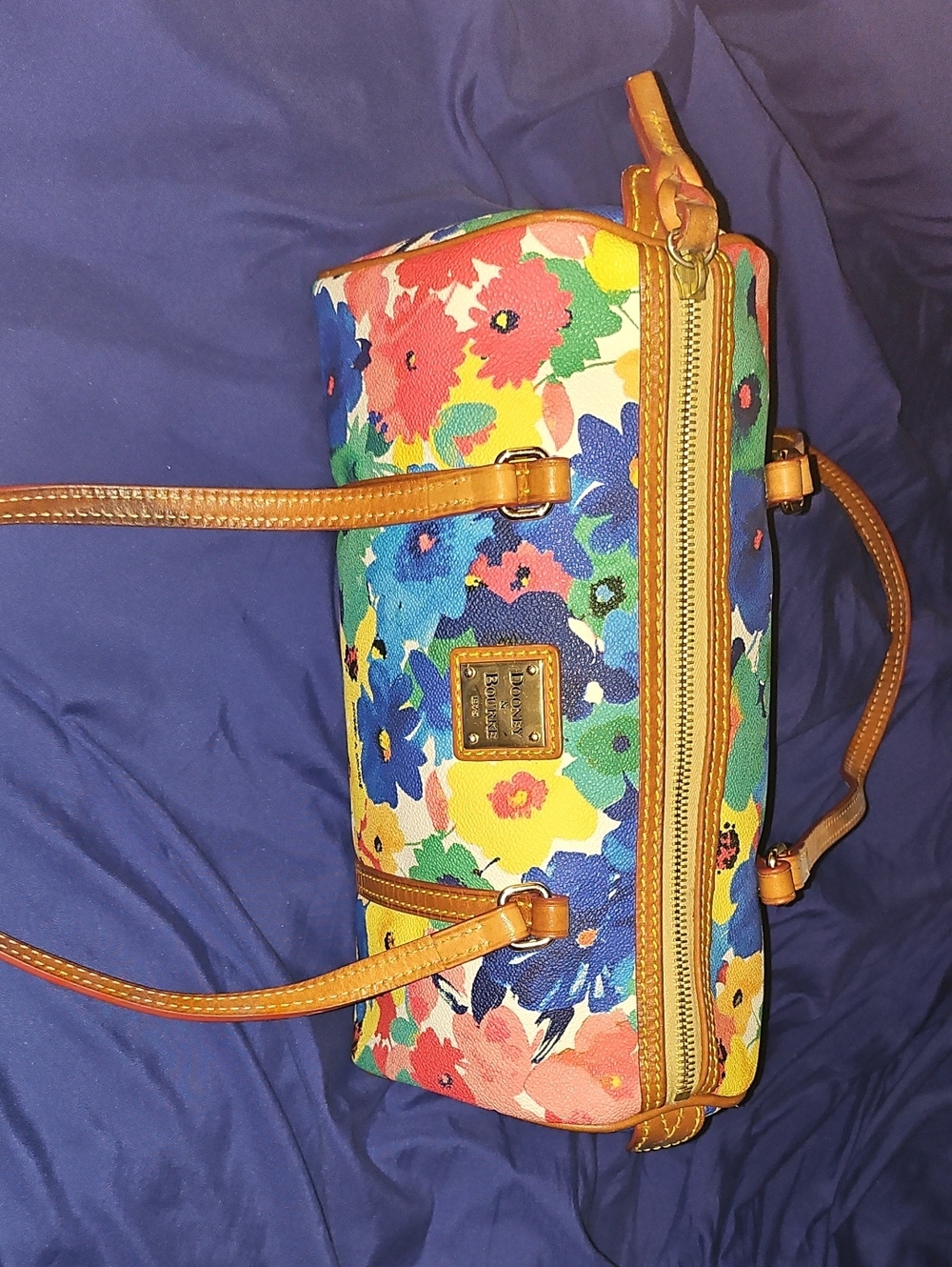 Dooney & Bourke Floral Shoulder Bag in Blue, Yellow, Green, Pink